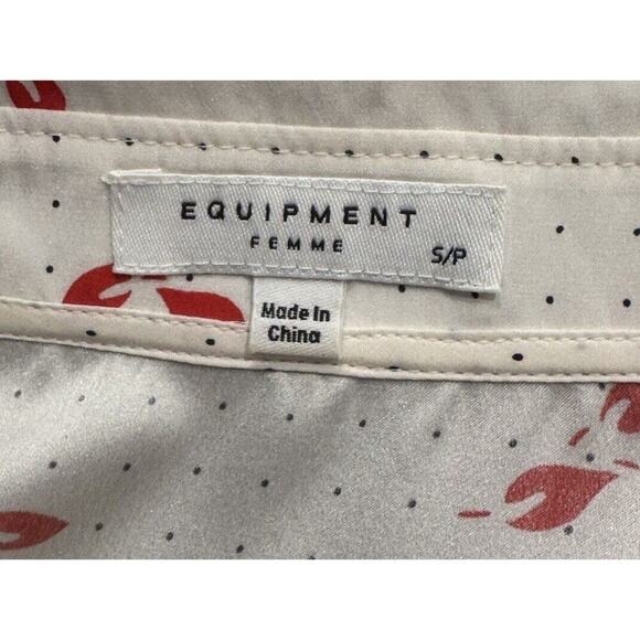 Equipment Size Small Silk Button Down Blouse Alloura Multi 100% Silk Romantic - Picture 5 of 9